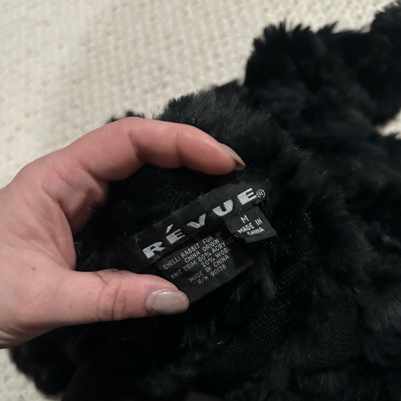 Revue real rabbit shawl pullover head accessory scarf - Picture 6 of 6